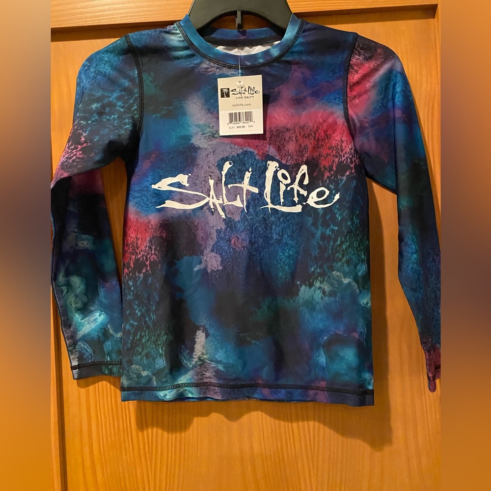 Salt Life Girl’s Multicolor Long Sleeve SLX (Drifit) Shirt NWT Size S